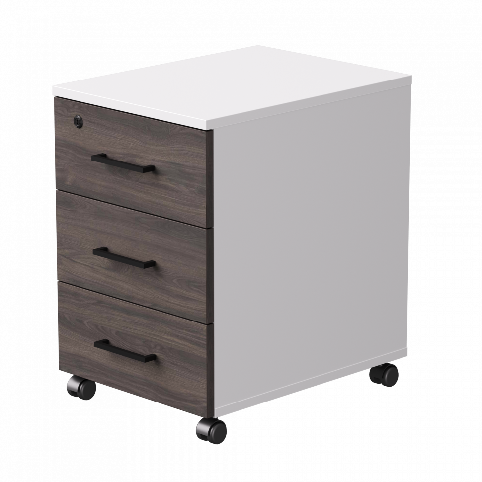 Тумба мобильная Everprof EVO (ЭВО) 406х540х608 Белый/Белый/Дуб Пасадена