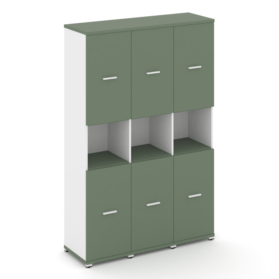 Concept Шкаф 3 узкие секции, 5 ниш CN.STU-533 W Кобо/Белый Бриллиант/Металл Белый 1252*420*1922