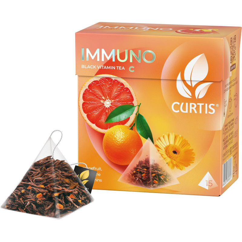 Чай Curtis черный Immuno,ароматизированный,средний лист, 15шт/уп