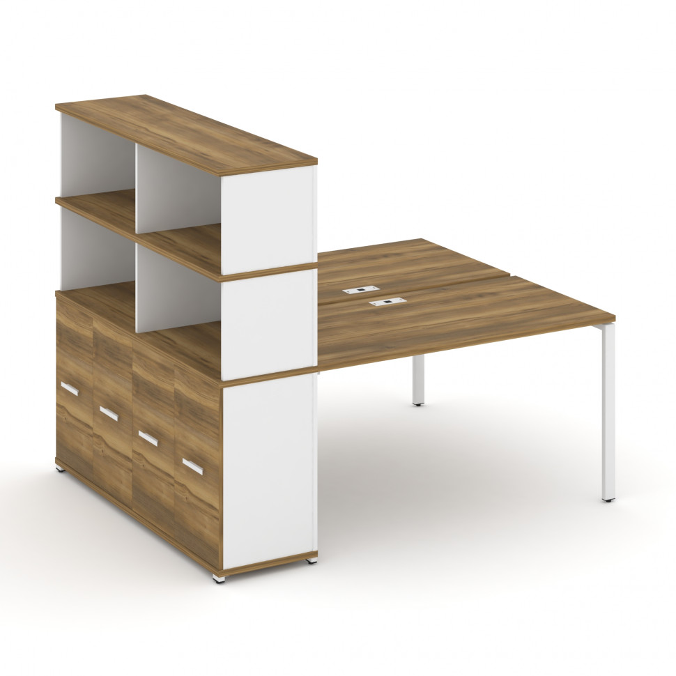 Concept Рабочая станция с опорным распаш. шкафом с надставкой выс. CN.DRS-231 W Сандал Янтарный/Белы Concept Рабочая станция с опорным распаш. шкафом с надставкой выс. CN.DRS-231 W Сандал Янтарный/Белы