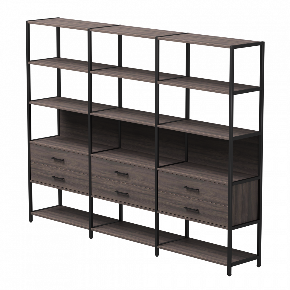 Набор стеллажных систем №9 Everprof EVO (ЭВО) 2440x385x1840 Дуб Пасадена/Черный