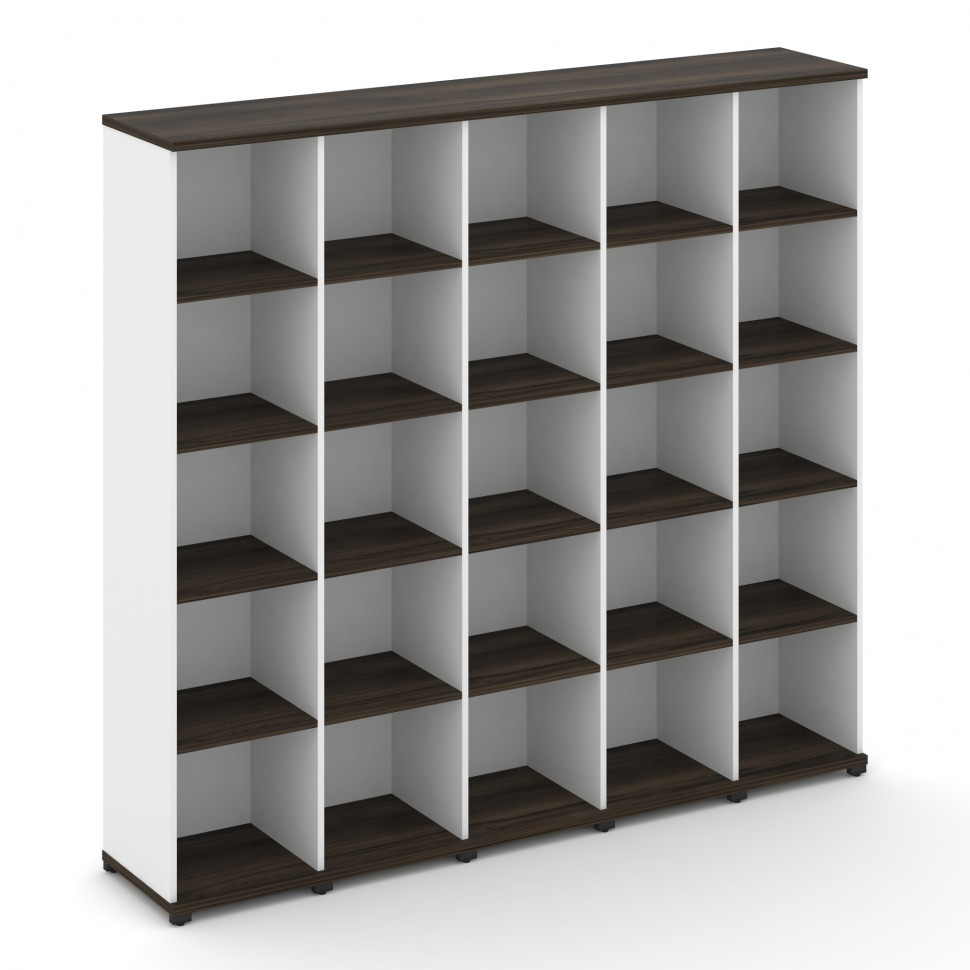 Concept Стеллаж 5 узких секций, 5 ниш CN.STU-550 Дуб Мали/Белый Бриллиант/Металл Черный 2084*420*192