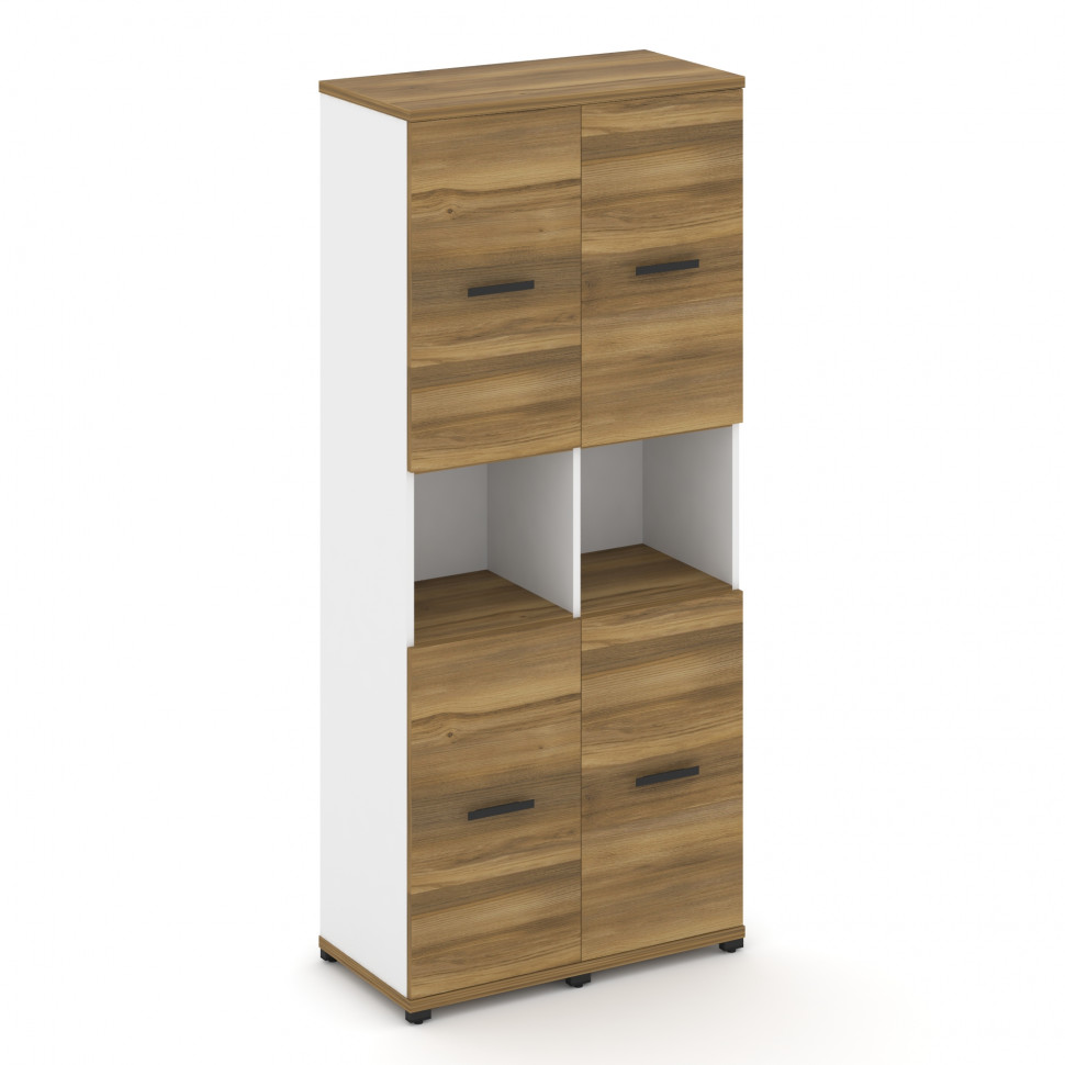 Concept Шкаф 2 узкие секции, 5 ниш CN.STU-523 B Сандал Янтарный/Белый Бриллиант/Металл Черный 836*42