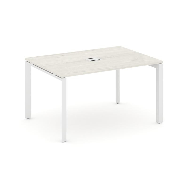 Style Project Стол переговорный SN-59P.SPRG-002 Дуб Наварра/Металл Белый 1180*980*750