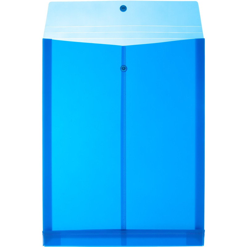 Папка-конверт на кнопке вертик с расшир Attache, А4, синий 180мкм 5шт/уп