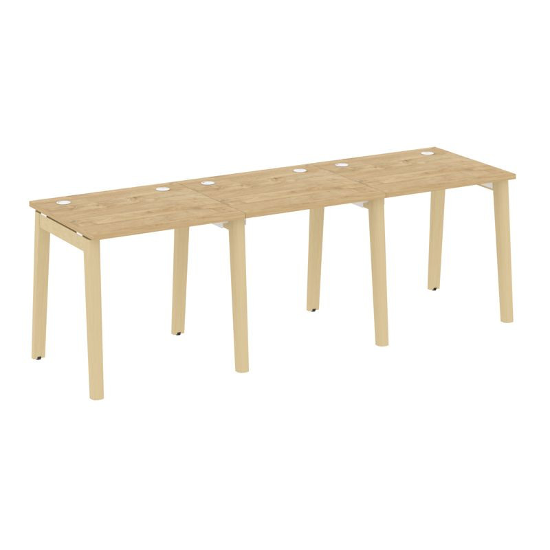 Onix Wood Рабочая станция OW.RS-3.0.7 Тиквуд Светлый/Дуб Светлый/Металл Белый 2340*720*750