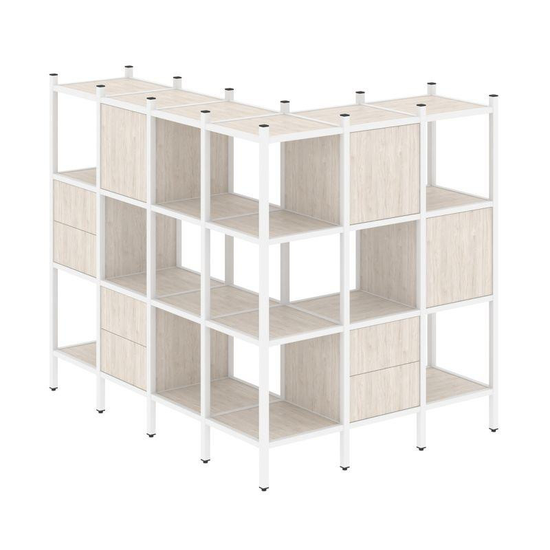 Loft Угловой внешний стеллаж наборный VR.L-52 Денвер Светлый/Металл Белый 1694*1278*1458 Loft Угловой внешний стеллаж наборный VR.L-52 Денвер Светлый/Металл Белый 1694*1278*1458