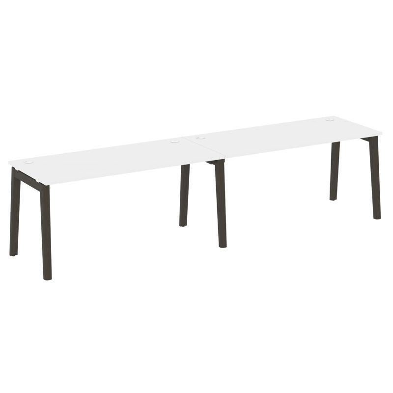 Onix Wood Рабочая станция OW.RS-2.4.7 Белый Бриллиант/Дуб Темный/Металл Антрацит 3160*720*750