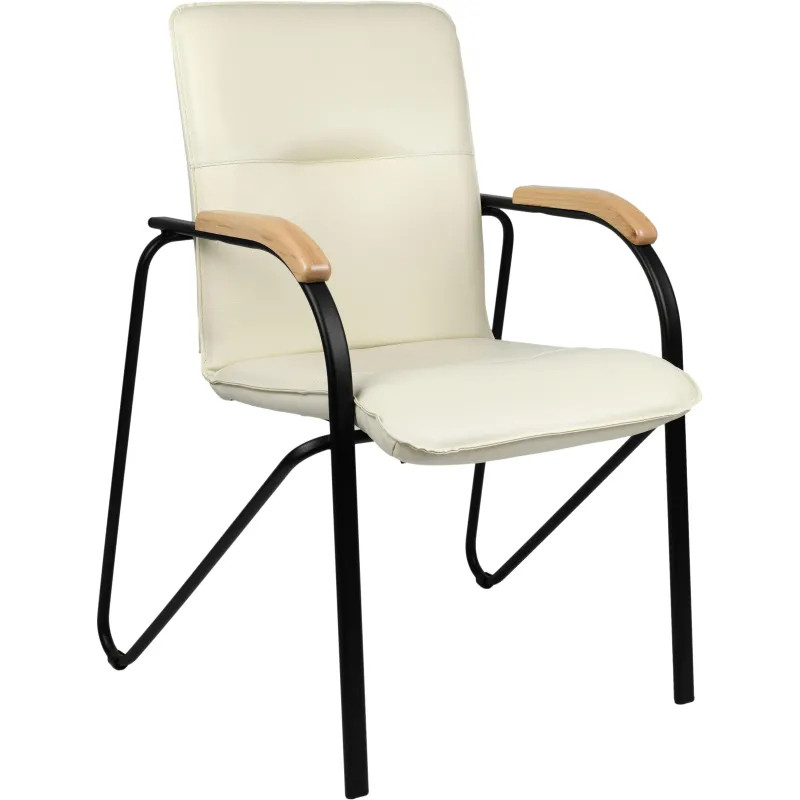 Конференц-кресло 0MX_UA_EChair SAMBA Black к/з беж./бук (V-18 1.007)