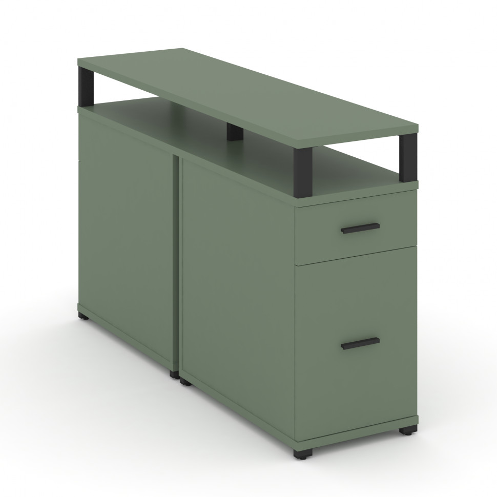 Concept Тумба двухсторонняя опорная/приставная 1 ящ.+1 распаш. фасад с надставкой. CN.DTGO-006 B Коб