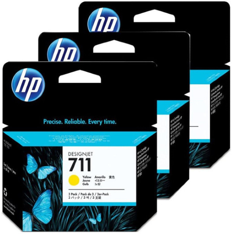 Картридж струйный HP 711 CZ136A жел. для DgnJ T120/520 (3шт/уп)