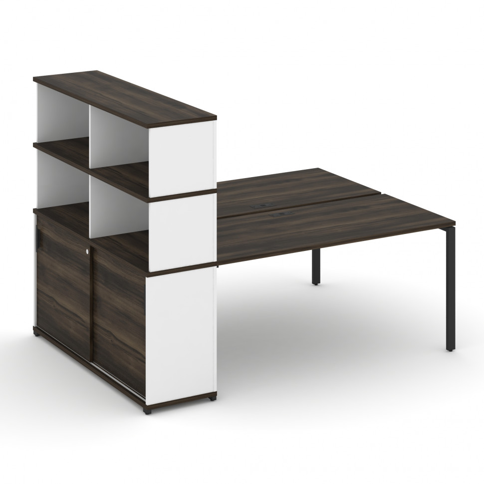 Concept Рабочая станция с опорным шкафом-купе с надставкой выс. CN.DRS-244 B Дуб Мали/Белый Бриллиан