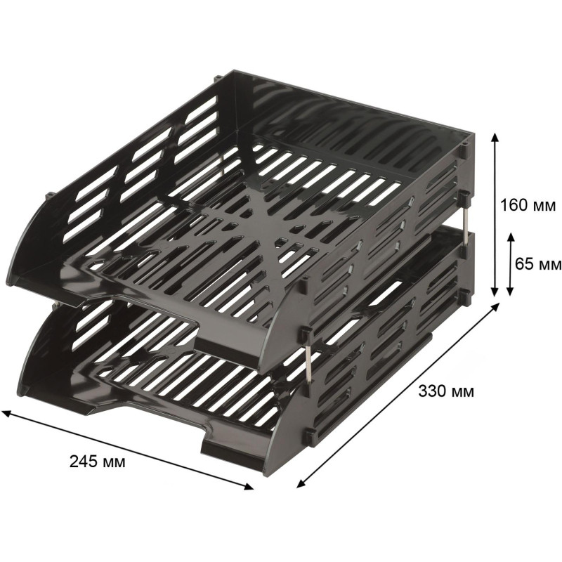 Лоток горизонтальный для бумаг Attache 2шт/на на металл стержнях черный Лоток горизонтальный для бумаг Attache 2шт/на на металл стержнях черный