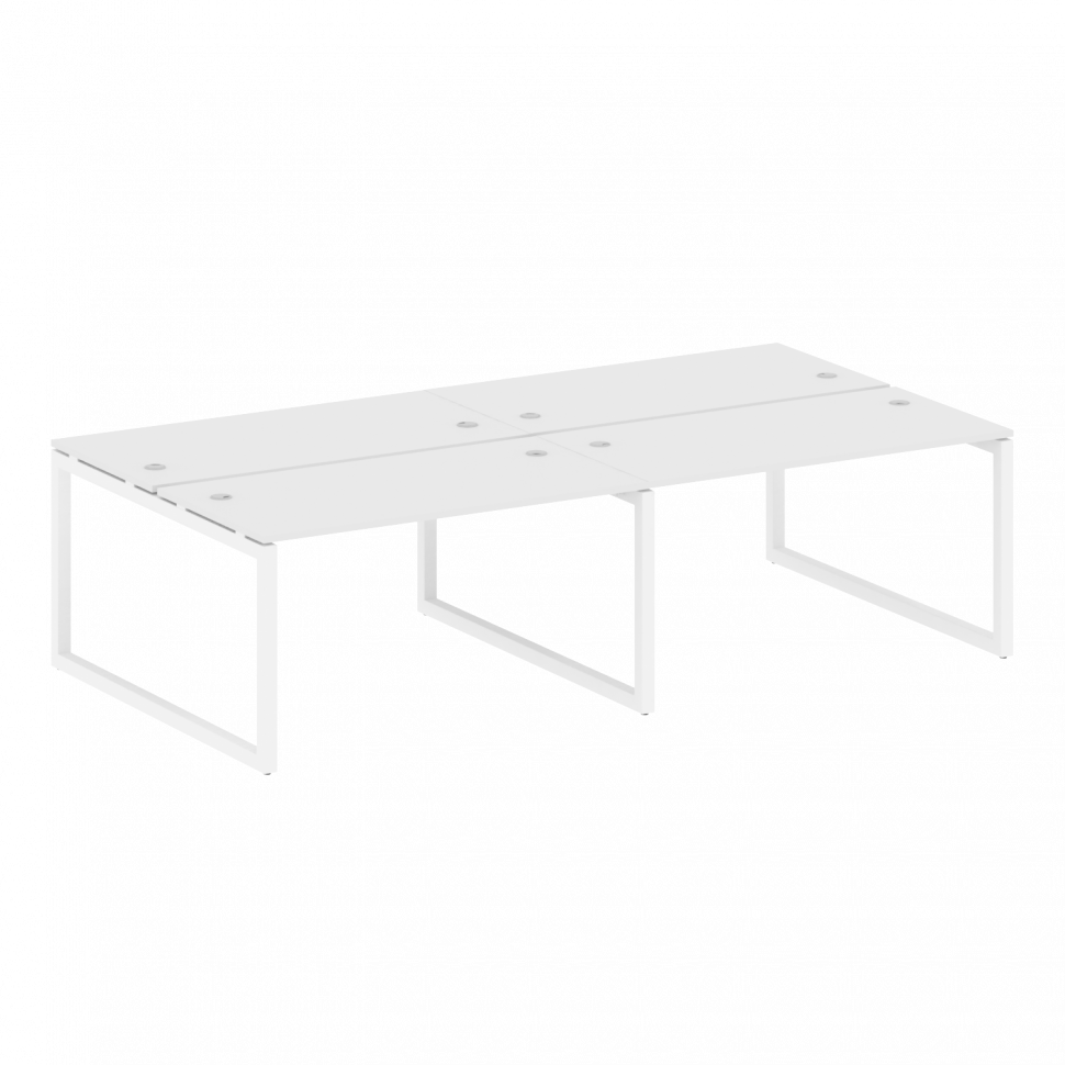 Metal System Quattro Рабочая станция на 4 места на О-образном м/к 50БО.СМ-4.3 Белый/Металл Белый 280