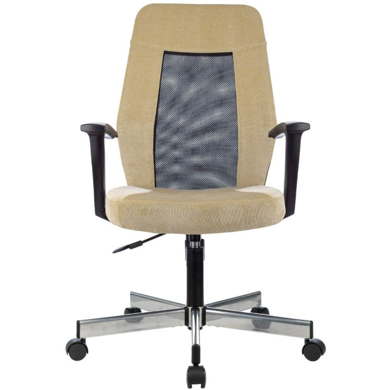 Кресло VB_EChair 225 DSL беж/черн Light-21 сетка/ткань хром