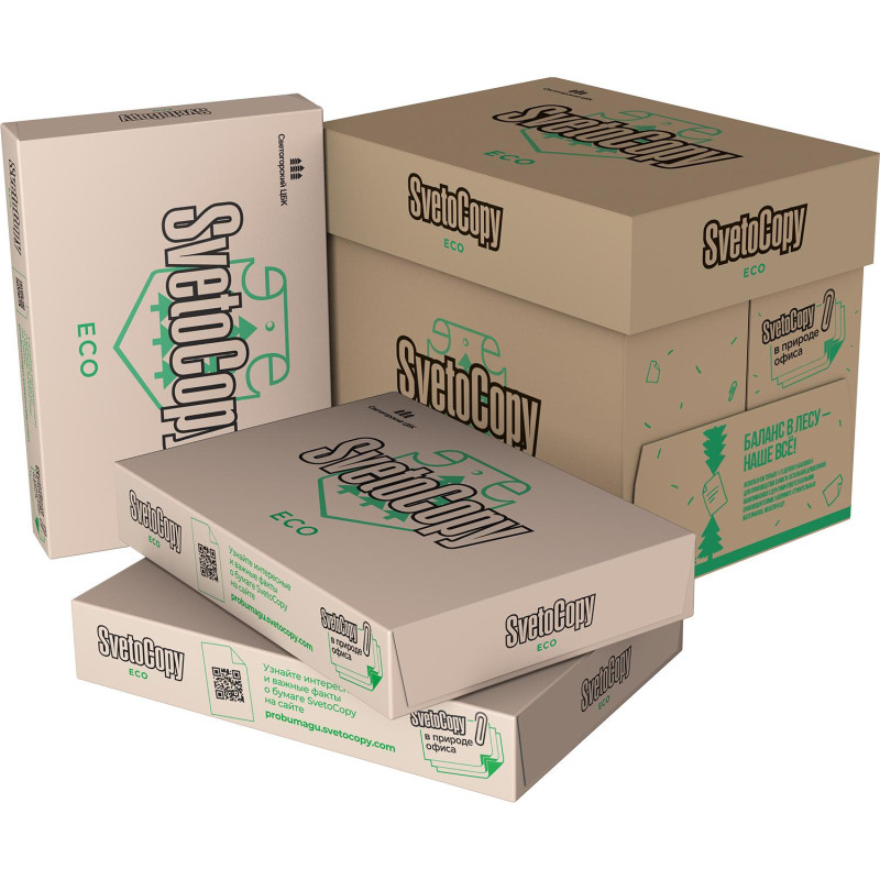 Бумага SvetoCopy ECO А4, марка Сэ, 80 г/кв.м, 500 л