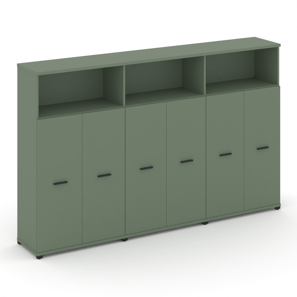 Concept Шкаф 3 широкие секции, 4 ниши CN.STS-433 B Кобо/Металл Черный 2500*420*1554