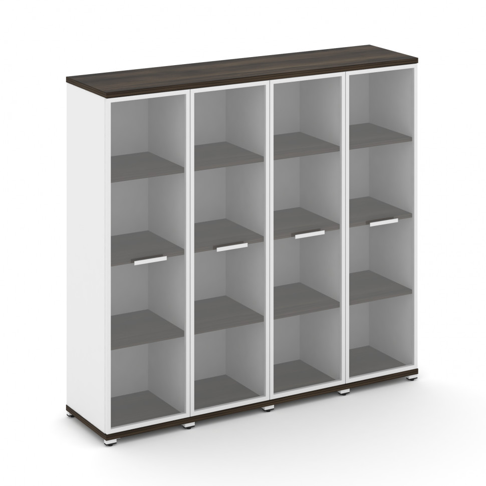 Concept Шкаф 4 узкие секции, 4 ниши CN.STU-446 RPW W Дуб Мали/Белый Бриллиант/Металл Белый/Прозрачны Concept Шкаф 4 узкие секции, 4 ниши CN.STU-446 RPW W Дуб Мали/Белый Бриллиант/Металл Белый/Прозрачны