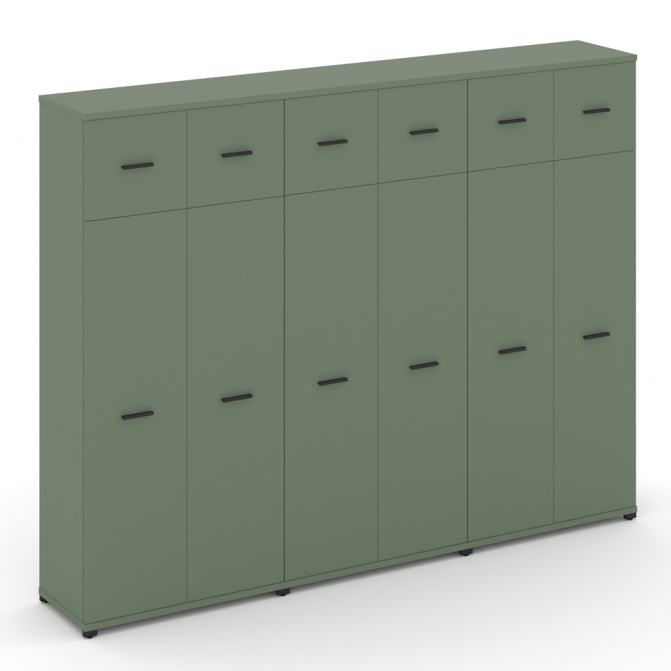 Concept Шкаф 3 широкие секции, 5 ниш CN.STS-537 B Кобо/Металл Черный 2500*420*1922