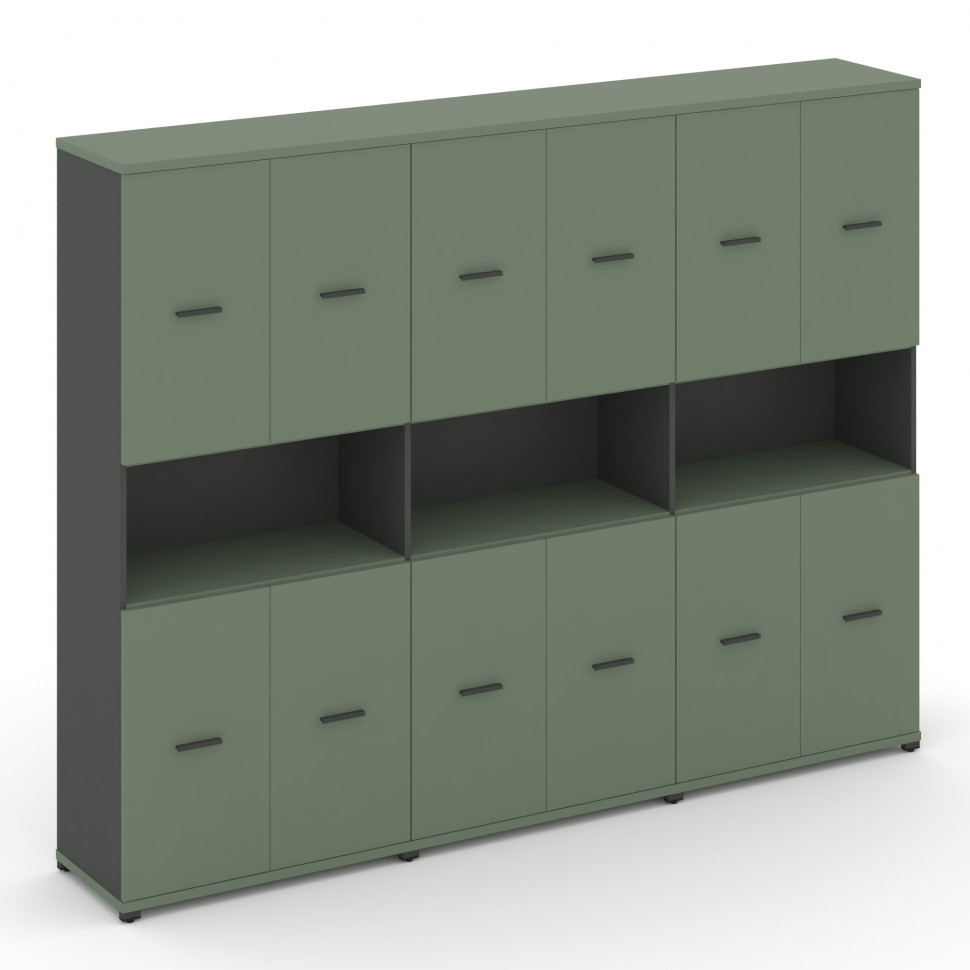 Concept Шкаф 3 широкие секции, 5 ниш CN.STS-533 A Кобо/Антрацит/Металл Антрацит 2500*420*1922