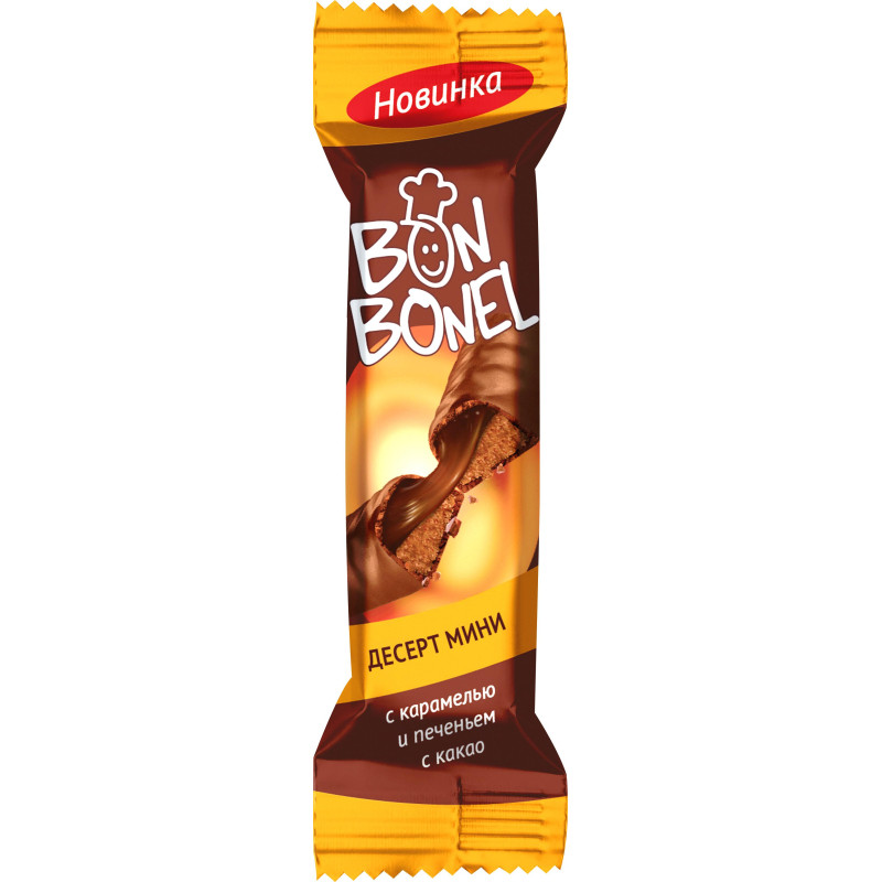 Конфеты BON BONEL десерт мини с карамелью, печеньем и какао, 1кг