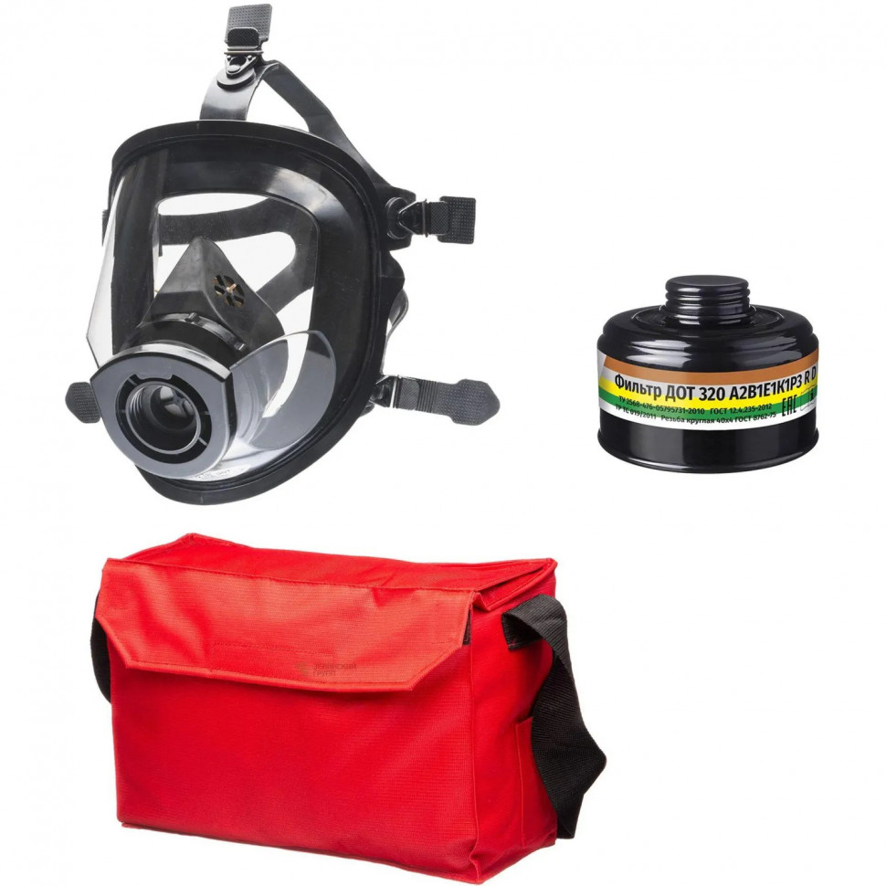 Противогаз фильтрующий ДОТ 320 марки А2В1Е1К1Р3RD с полнолицевой маской МАГ