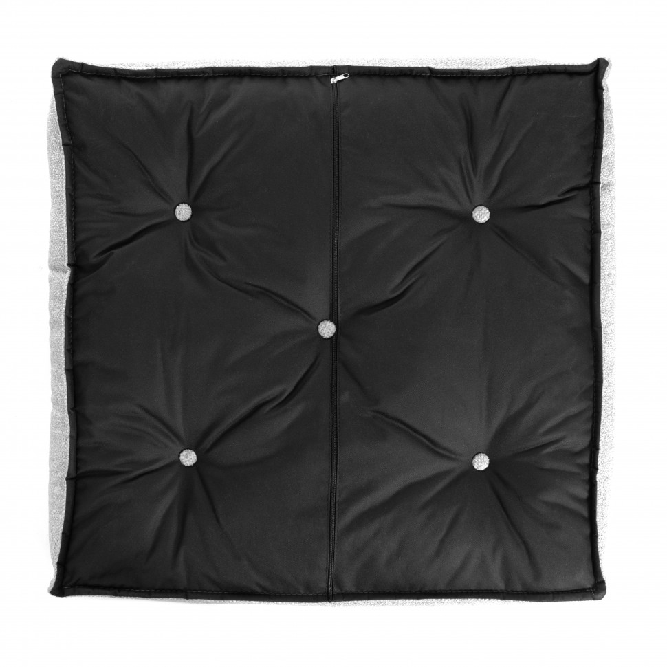 Модуль мягкий  Miracle велюр/букле, VT shape silver, 80x80x24 см