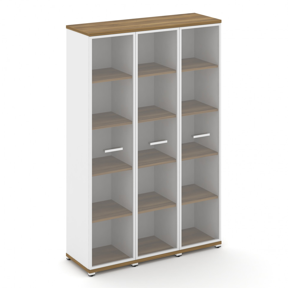 Concept Шкаф 3 узкие секции, 5 ниш CN.STU-538 RPW W Сандал Янтарный/Белый Бриллиант/Металл Белый/Про