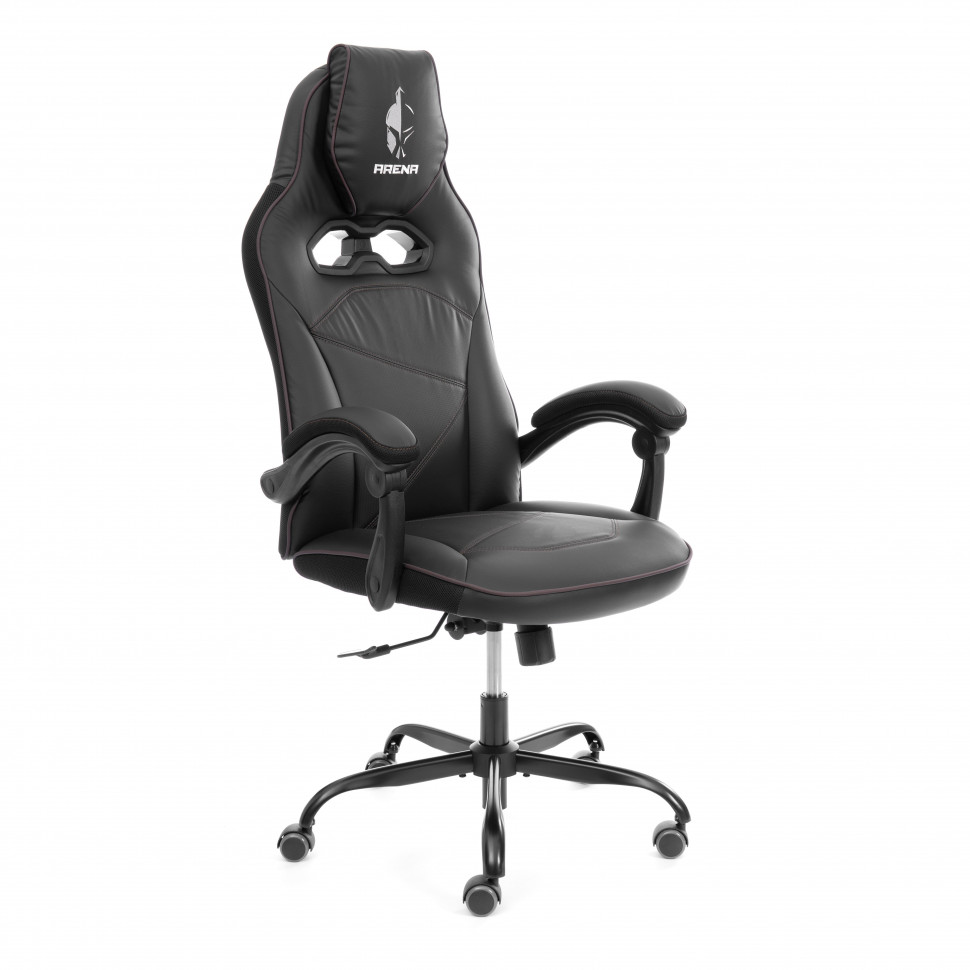 Кресло Arena metalBL кож/зам, черный/черный карбон, 36-6/карбон черный, 135x68x69 см