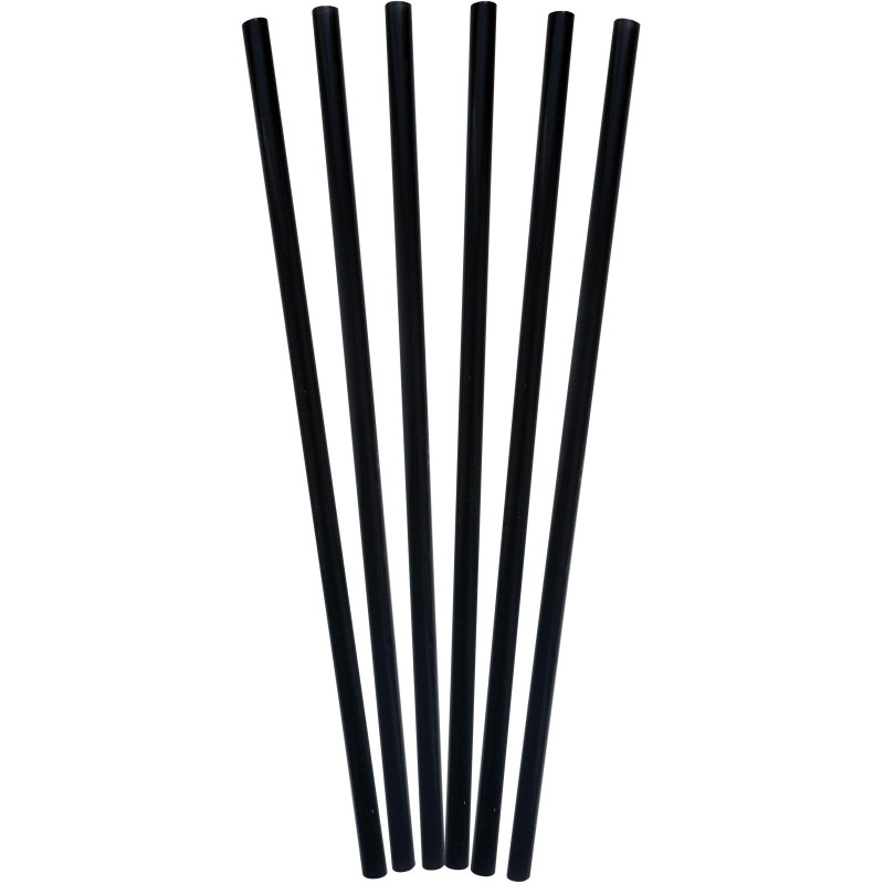 Трубочки для коктейлей 240 мм, d8 мм, черн. пласт. прямые 250 шт/уп