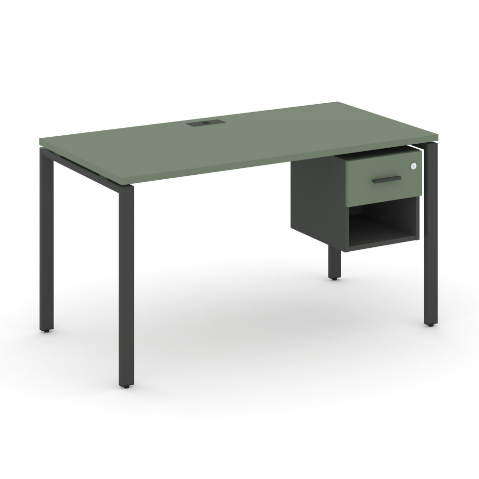 Concept Стол рабочий с подвесной тумбой 1 открытой нишей и одним ящ. CN.SP-120 A Кобо/Антрацит/Метал