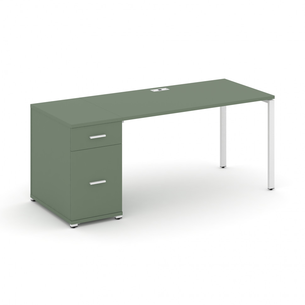 Concept Стол рабочий с 1 опорной тумбой CN.SP-407 W Кобо/Металл Белый 1800*720*750 Concept Стол рабочий с 1 опорной тумбой CN.SP-407 W Кобо/Металл Белый 1800*720*750