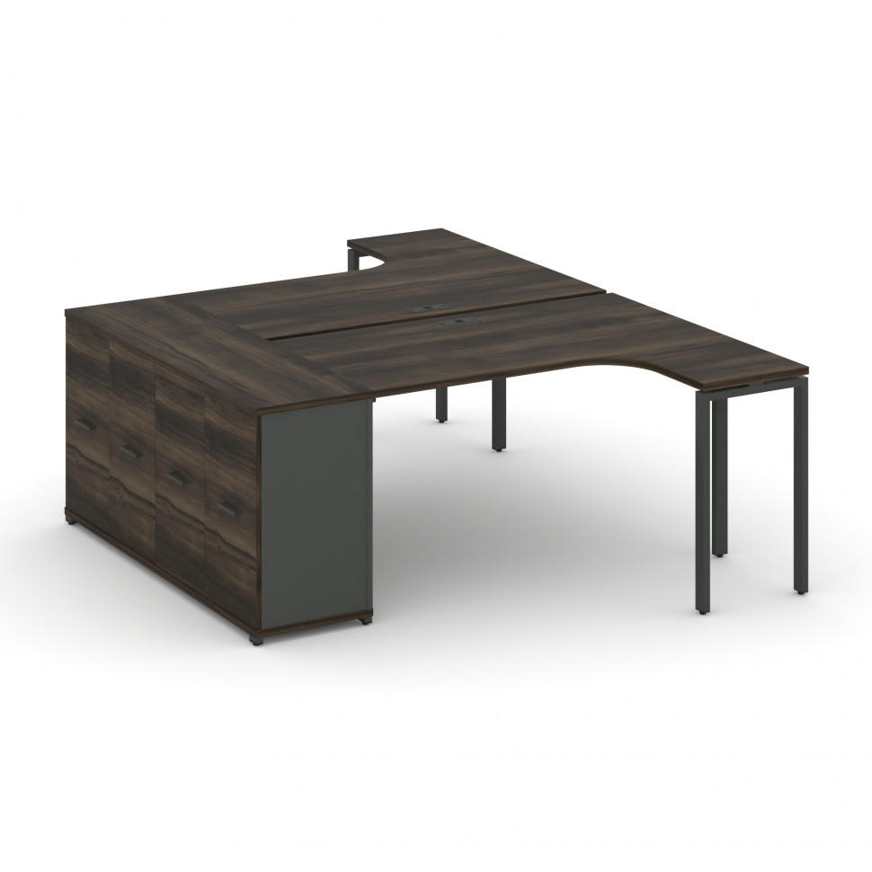 Concept Рабочая станция с опорным распаш. шкафом CN.DSA-210 A Дуб Мали/Антрацит/Металл Антрацит 2000