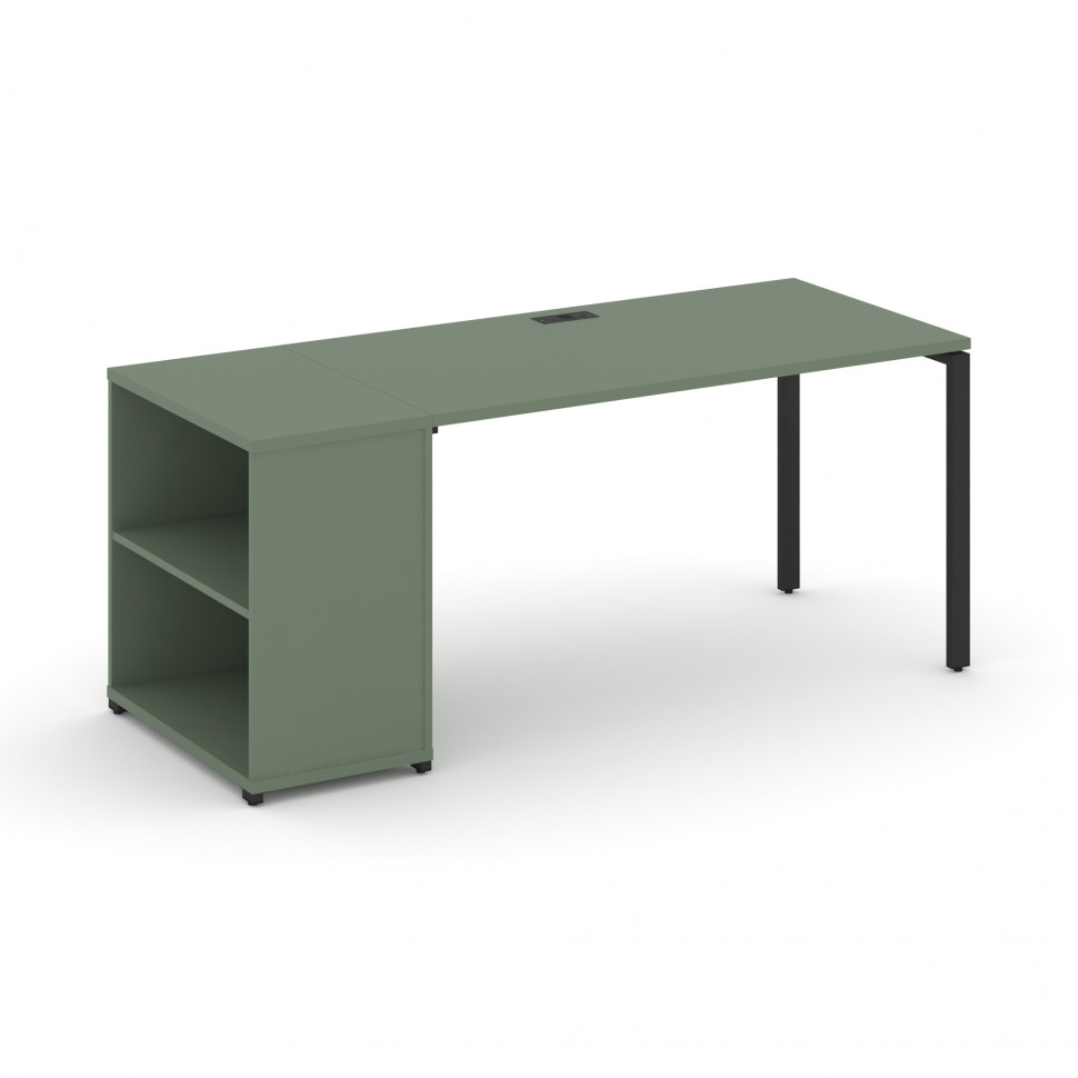 Concept Стол рабочий с опорным стеллажом CN.SP-203 Кобо/Металл Черный 1800*720*750