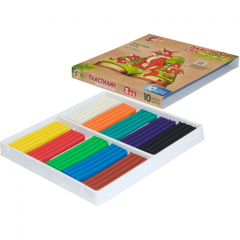Пластилин классический Луч Zoo 10 цв 150 г, 29С 1721-08