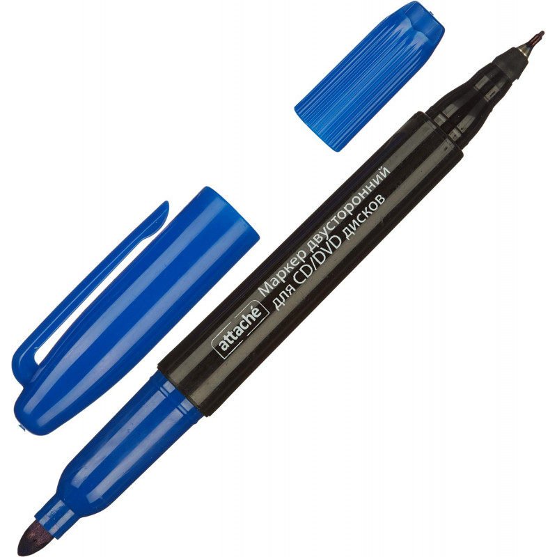 Маркер для CD синий двусторонний 0,7-1,0 мм Маркер для CD синий двусторонний 0,7-1,0 мм