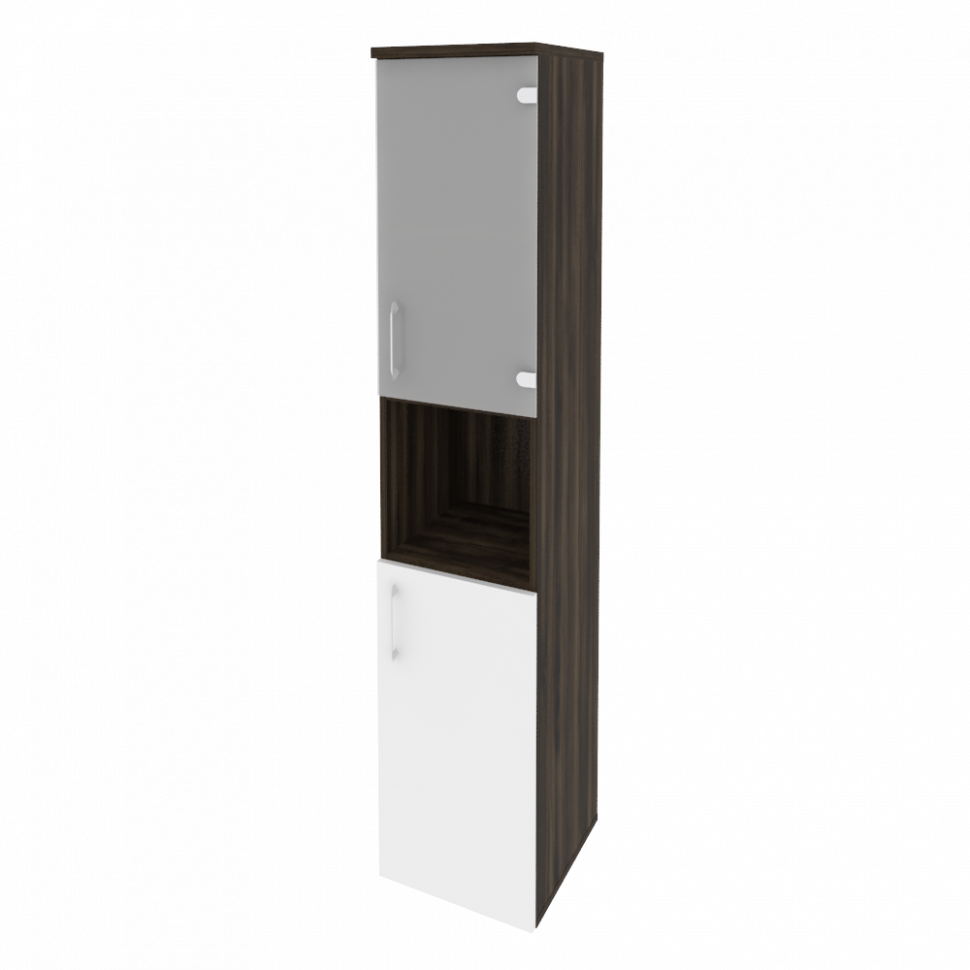 Onix Шкаф высокий узкий правый O.SU-1.4 (R) Дуб Мали/Белый Бриллиант 400*420*1977