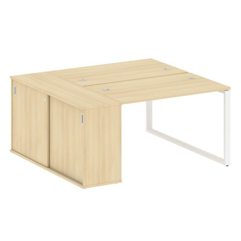 Metal System Рабочая станция с шкафом-купе на О-образном м/к БО.РС-СШК-1.2 Т Акация Лорка/Металл Бел