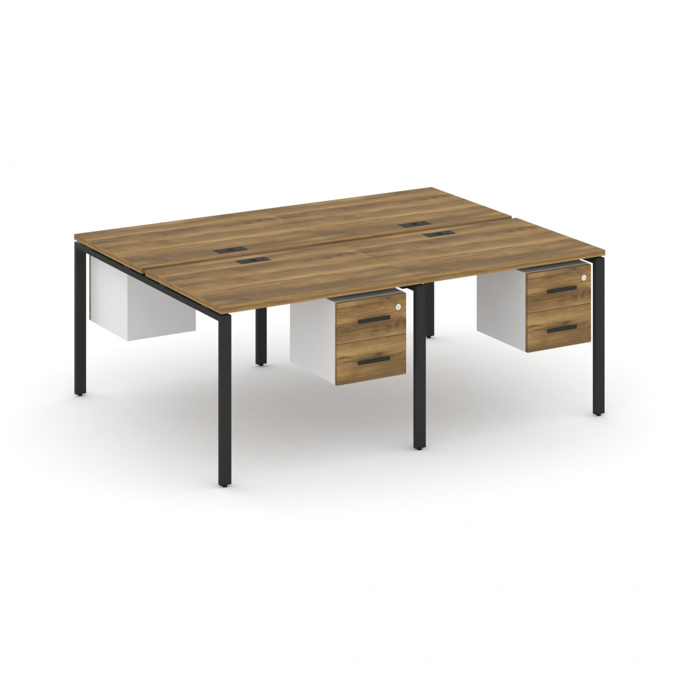 Concept Рабочая станция двухсторонняя с подвесными тумбами на 4 места CN.DRS-133 B Сандал Янтарный/Б