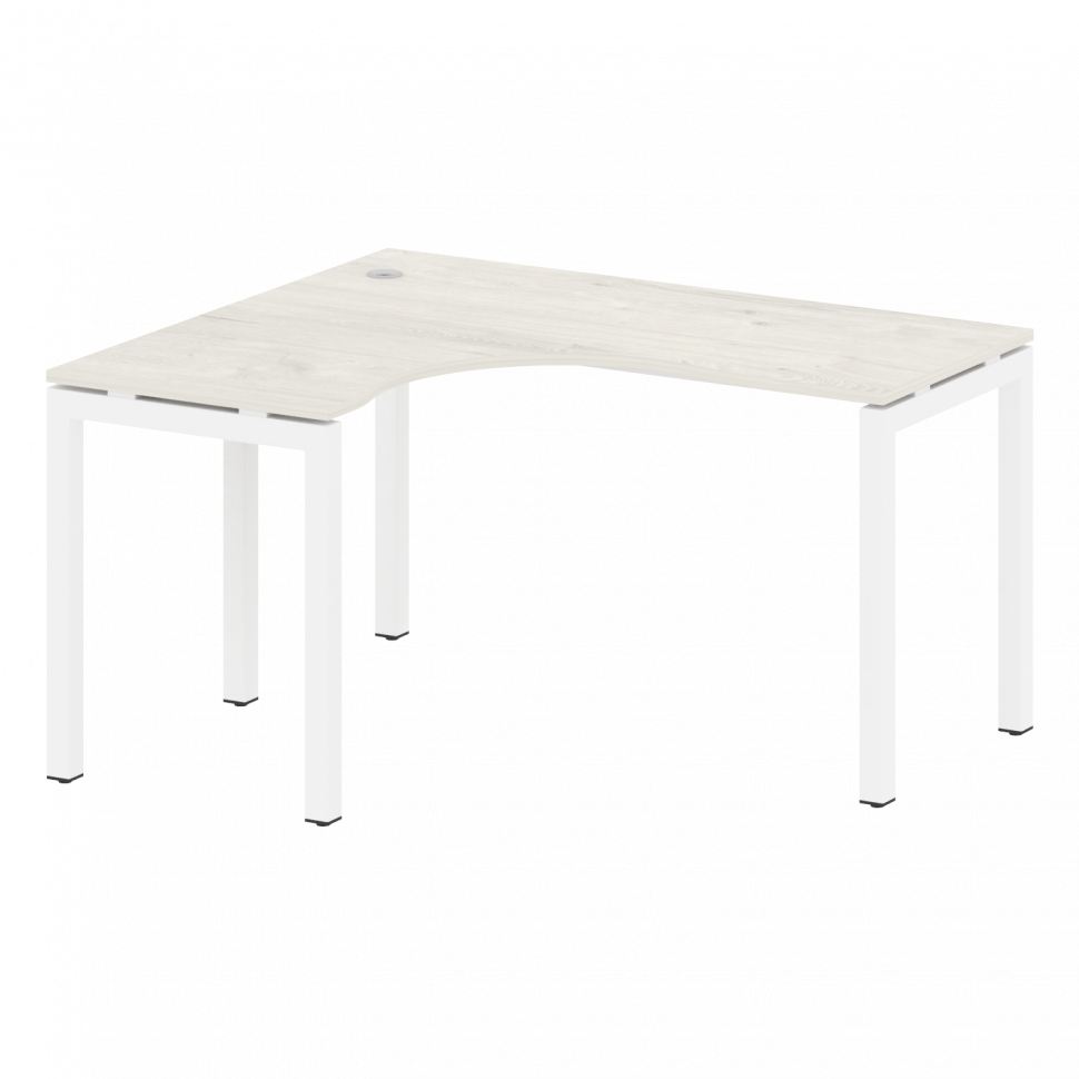 Metal System Quattro Стол криволинейный левый на П-образном м/к 50БП.СА-3 (L) Дуб Наварра/Металл Бел