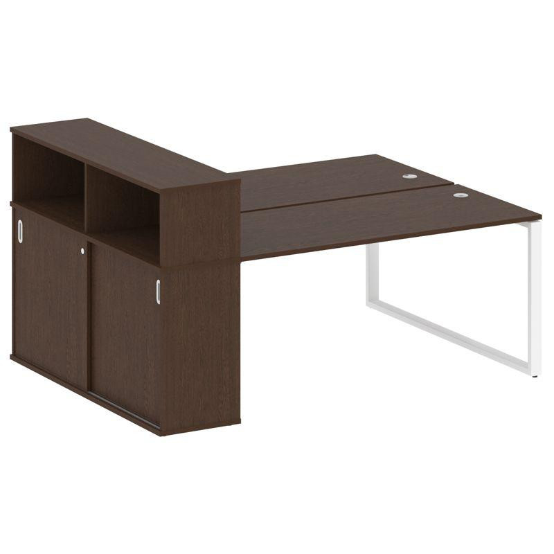 Metal System Рабочая станция с шкафом-купе на О-образном м/к БО.РС-СШК-2.4 Т Венге Цаво/Металл Белый Metal System Рабочая станция с шкафом-купе на О-образном м/к БО.РС-СШК-2.4 Т Венге Цаво/Металл Белый