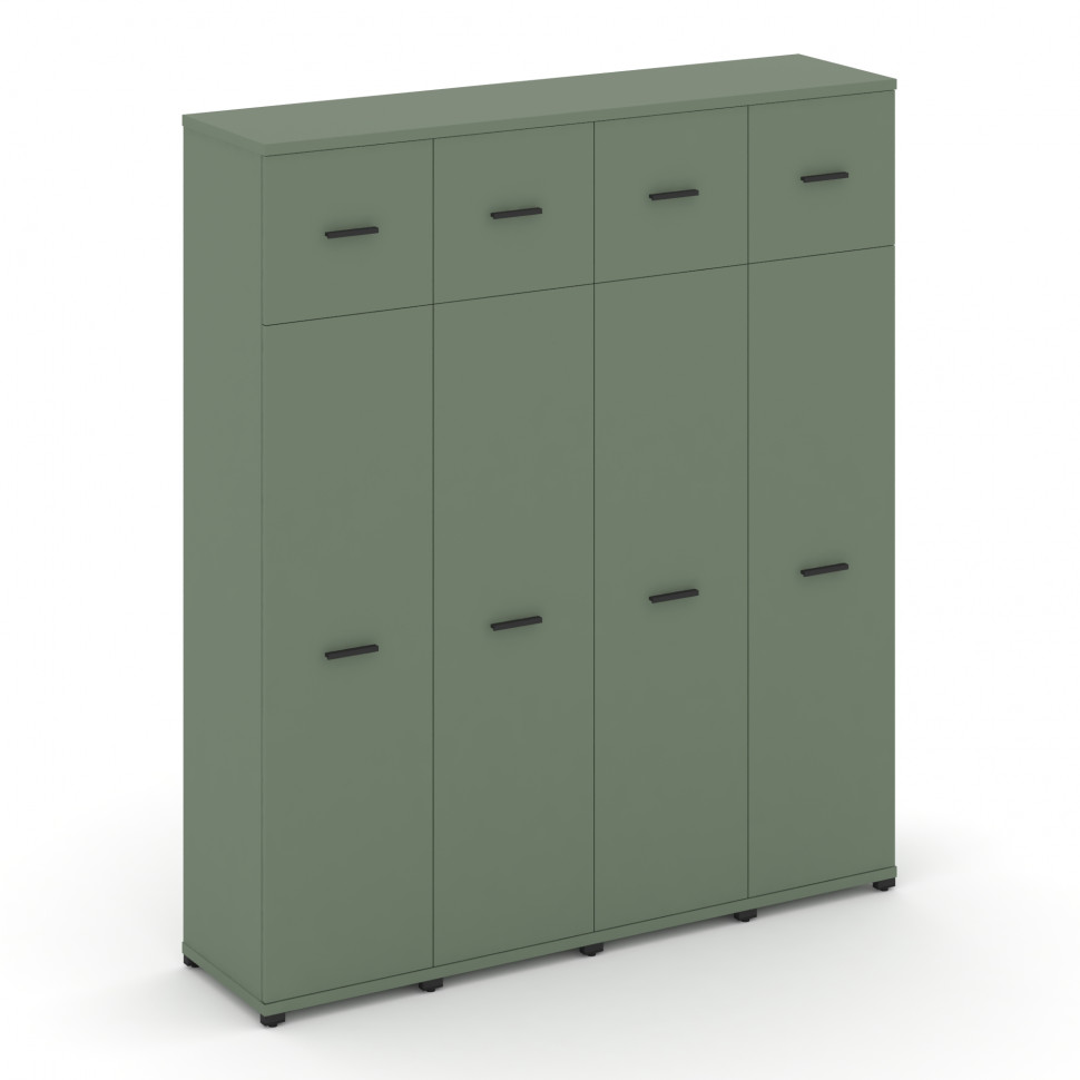 Concept Шкаф 4 узкие секции, 5 ниш CN.STU-547 B Кобо/Металл Черный 1668*420*1922