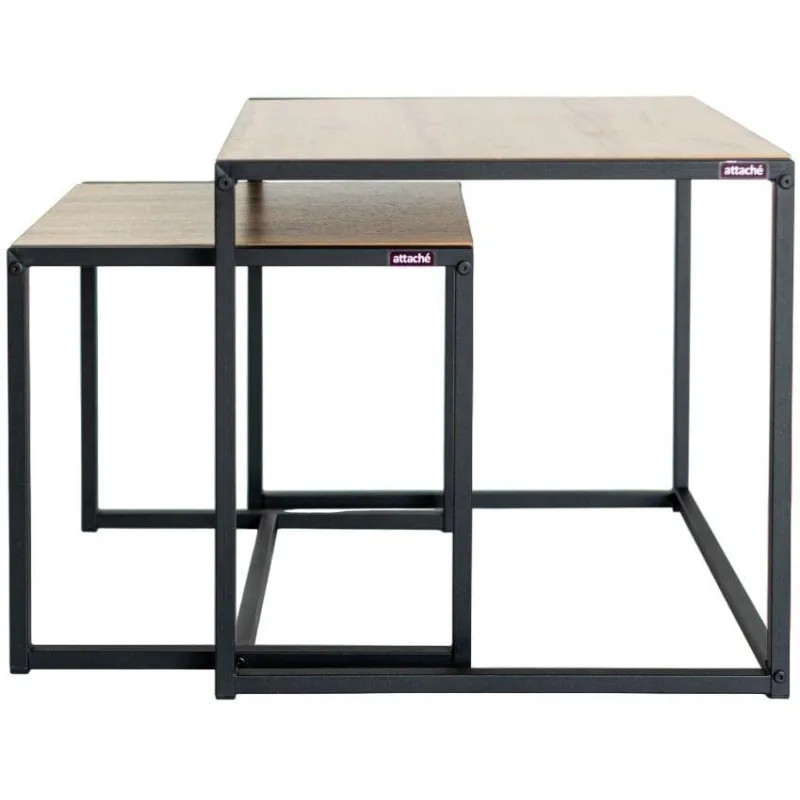 Стол журнальный TI_Attache Онега-2 590x640x555 мет чер/ЛДСП дуб вотан