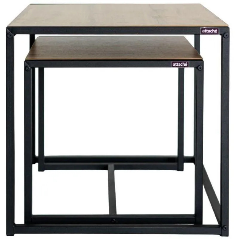 Стол журнальный TI_Attache Онега-2 590x640x555 мет чер/ЛДСП дуб вотан