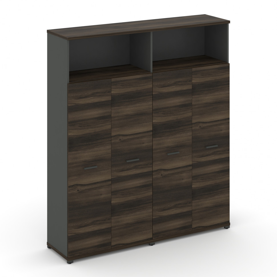 Concept Шкаф 2 широкие секции, 5 ниш CN.STS-526 A Дуб Мали/Антрацит/Металл Антрацит 1668*420*1922