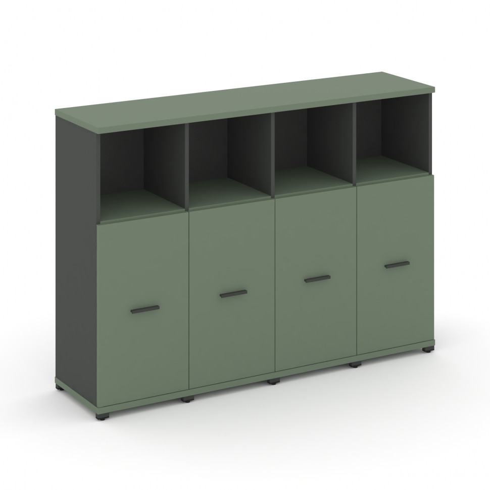 Concept Шкаф 4 узкие секции, 3 ниши CN.STU-343 A Кобо/Антрацит/Металл Антрацит 1668*420*1186