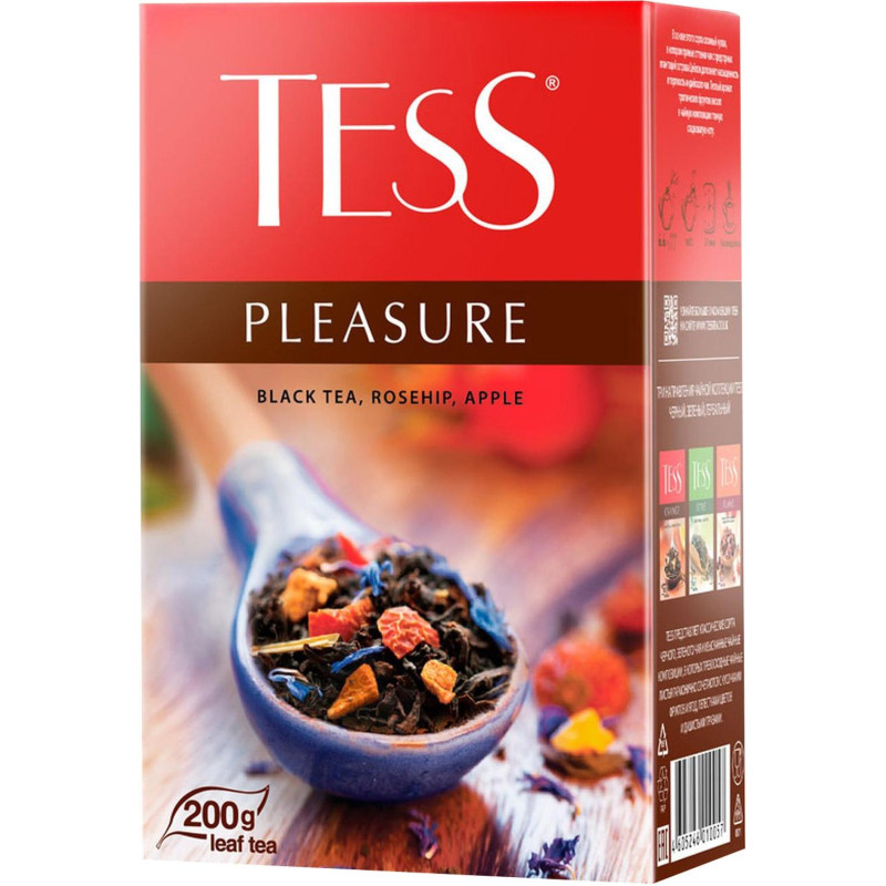 Чай Tess Pleasure листовой черный с добавками,200г 1005-12