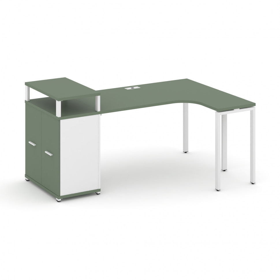 Concept Стол эргономичный с опорным распаш. шкафом с верх. горизонтом CN.SA-212(R) W Кобо/Белый Брил Concept Стол эргономичный с опорным распаш. шкафом с верх. горизонтом CN.SA-212(R) W Кобо/Белый Брил