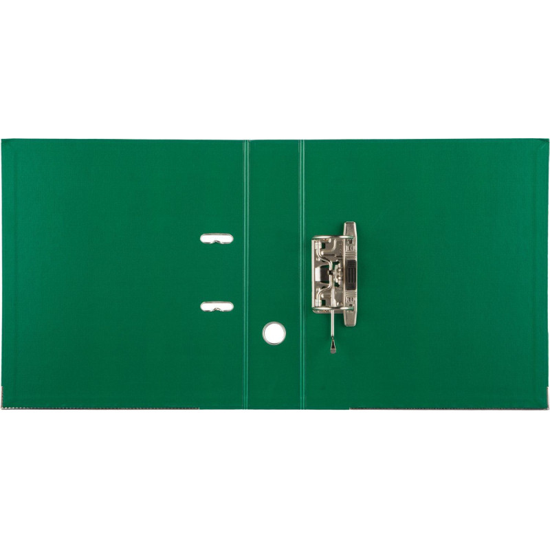 Папка-регистратор Комус Стандарт 75мм  зеленая, ПБП2, карм.кор., мет.уг