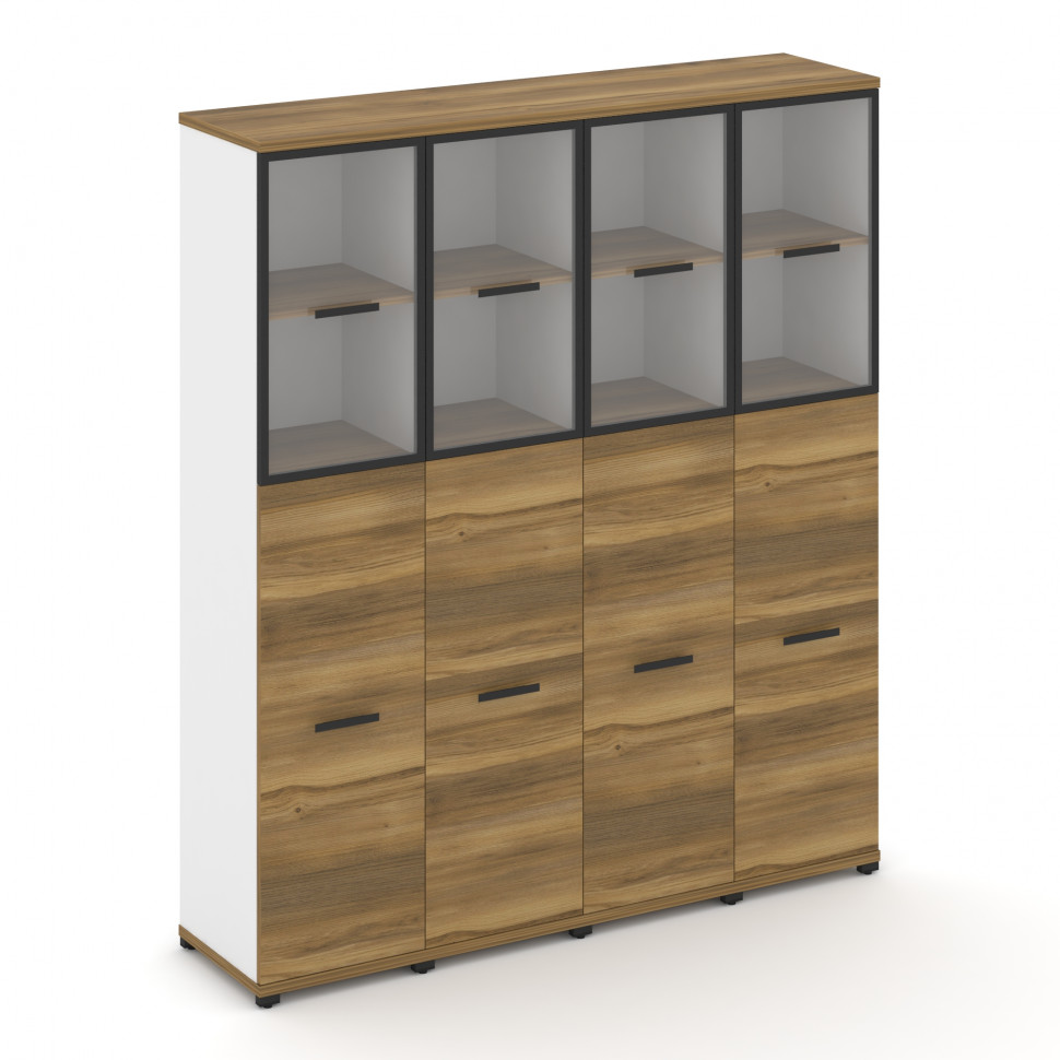 Concept Шкаф 4 узкие секции, 5 ниш CN.STU-545 RPB B Сандал Янтарный/Белый Бриллиант/Металл Черный/Пр